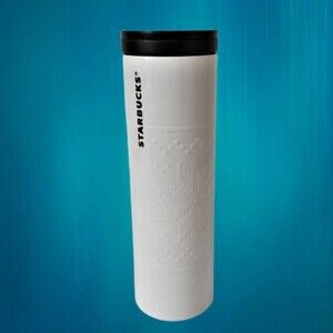 Starbucks Troy White Fair Isle 16oz Skinny Tumbler